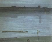 James Mcneill Whistler nocturne blue and silver chelsea USA oil painting artist